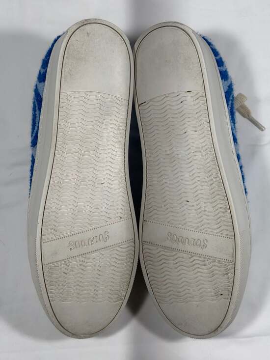 Soludos Ibiza Platform Psychedelic Spiral Leather Sneakers in Marine Blue - Picture 9 of 10